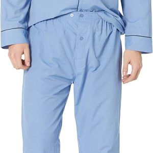 Men's Long Sleeve Plain Weave Pajama Set
