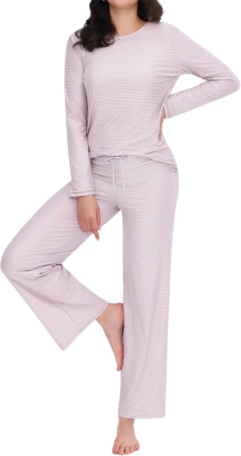Womens Pajama Sets - Soft 2 Piece Lounge Sets for Women, Long Sleeve Sleepwear & Loungewear Pjs Set